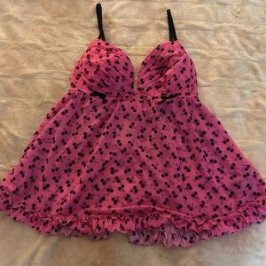 La SENZA Pink Cherry Print Chemise